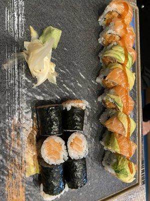 Double salmon and salmon roll