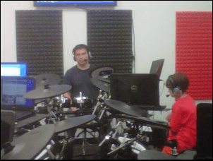 Me teaching a group class (V-drums)