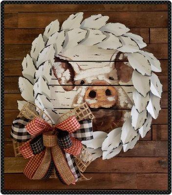 Pig lover Gift, Farmhouse Wreath