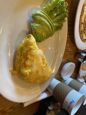 Cheese omelet with green chilis