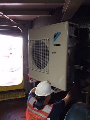 Installing Daikin mini split on a Crane