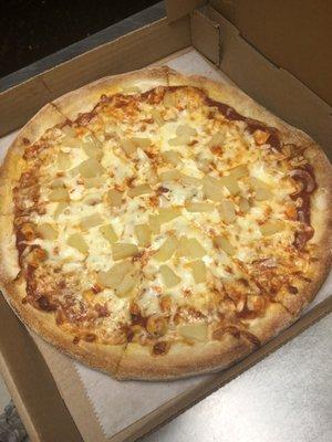 Something a little different buffalo chicken with pineapple pizza