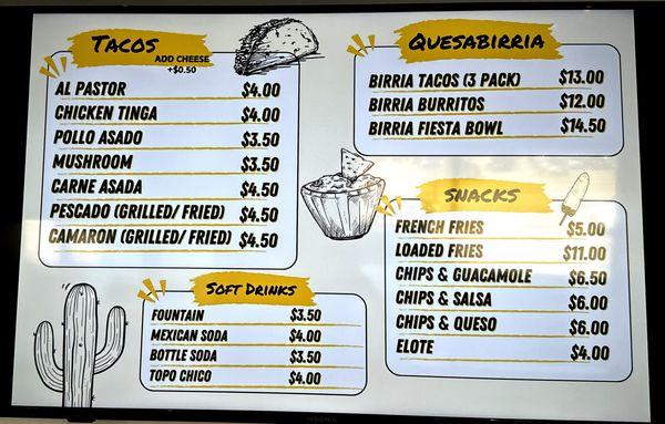 Menu Board (1 of 2)