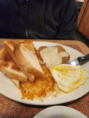 Country Fried Steak & Eggs.