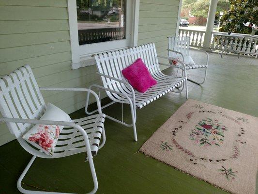 Vintage Iron Glider and Chairs from the 1940's.