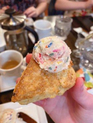 Scone with unicorn butter