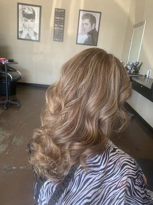 Balayage blond/grey