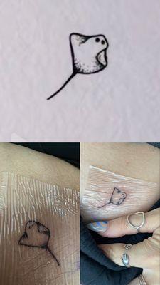 The top is the photo I gave him the bottom is my tattoo