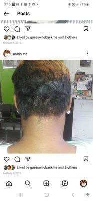 This customer wanted her hair cut down and tamper in the rear of her head.