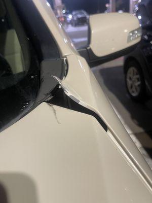 Damage to fenders/hood after they didn't close hood properly and it flew up on freeway.... go somewhere else that is properly INSURED