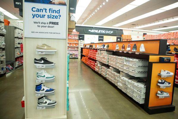 Athletic Shoes Section of Store