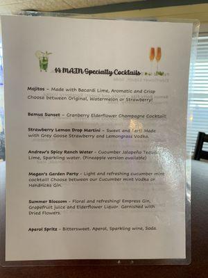 Summer cocktail menu!