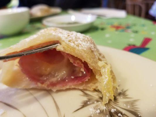 Ham and cheese empanada innards.