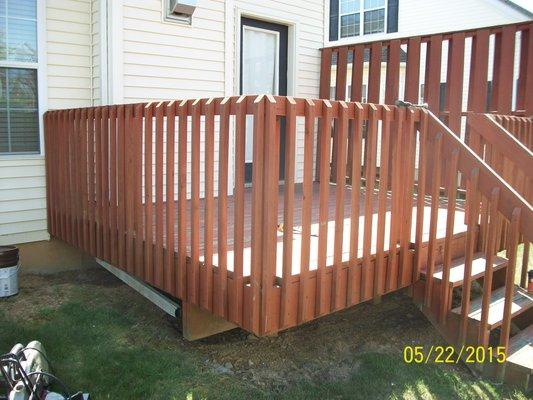 Old Deck Boards Replaced, Powerwashed and Stained Deck