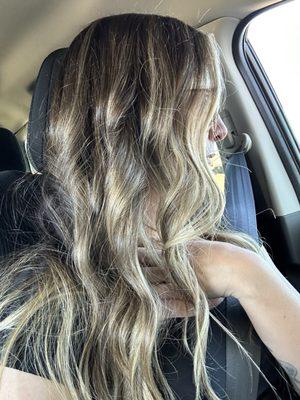 Look at this perfectly balanced balayage and beautiful color!