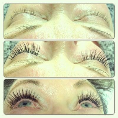 Eyelash Extensions before & after