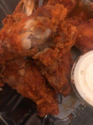 Over cooked chewy wings