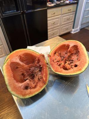 This mess is supposed to be one of their really good watermelons.