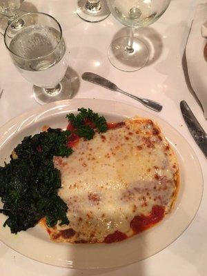 The eggplant parmigiana is always my favorite here. The sautéed spinach is excellent as well.