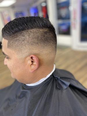 Comb over bald fade