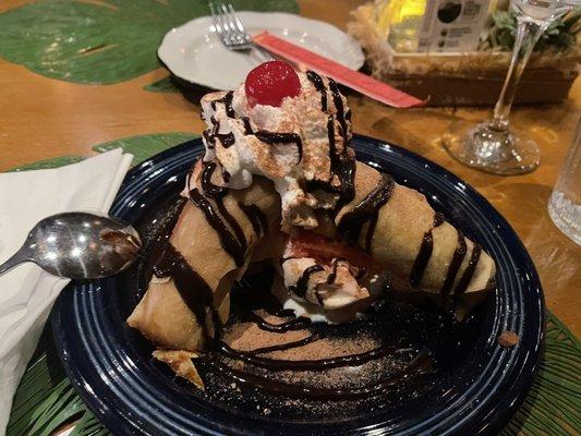 Fried Cheese Cake Banana Fritter with ice cream