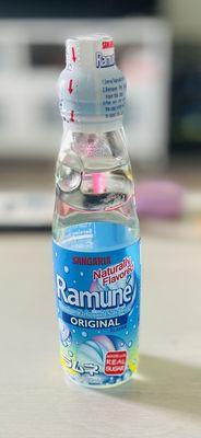 Ramune marble soda original, tastes like cotton candy and lemons to me