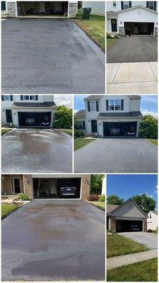 Before and after photos of driveways