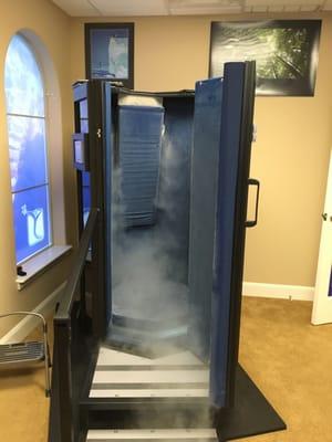 Renew Cryotherapy's view of inside the Cryo Chamber