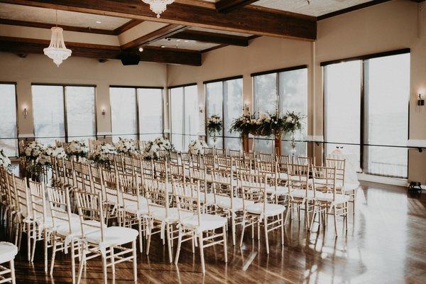 Indoor ceremony at Brittany Hill by Wedgewood Weddings