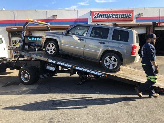 Car being unloaded