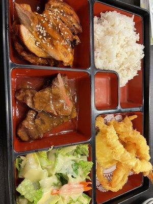 1. Beef, Chicken Teriyaki and Tempura