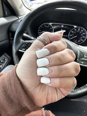 Literally asked her to paint it over with white because I could not believe that's what they consider a fucking white French tip.