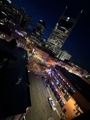 View from one side of rooftop bar