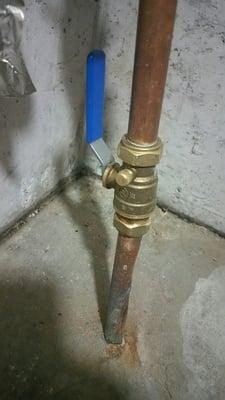 New water main shut off!