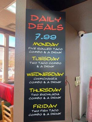 Daily specials