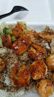 Shrimp teriyaki. Looks good but stick with chicken, better value.