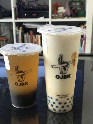 Mango Green Tea and Brown Sugar Latte with Bubbles - ONLY AVAILABLE AFTER 130PM