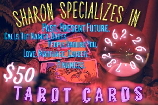 Sharon Specializes in Tarot Cards..