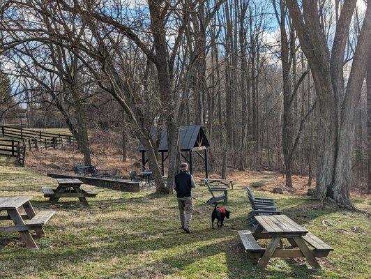 Walking trail and outdoor seating