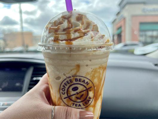 Caramel Ice Blended (12oz.) | The robust  coffee and buttery sweet caramel flavors are blended to create a rich, yet balanced drink.