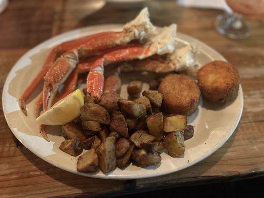 Crab legs and crab cake combination plate is my favorite...