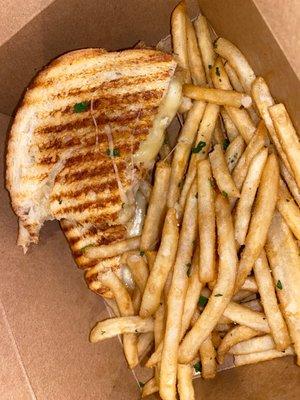 Grilled cheese and herbed fries