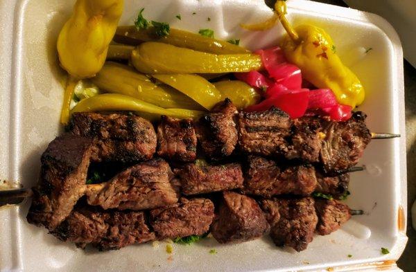 Beef grilled skewers kabobs