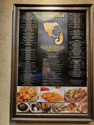 Krua Thai - menu