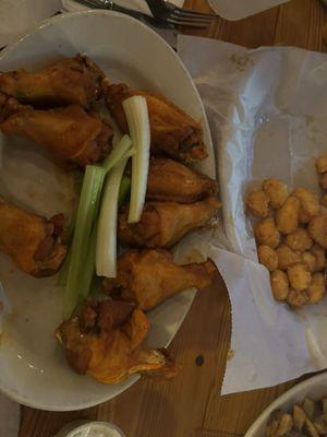 Drummies  wings, you get 2 wings and 8 drummies in a 10 piece order of  wings and cheese curds