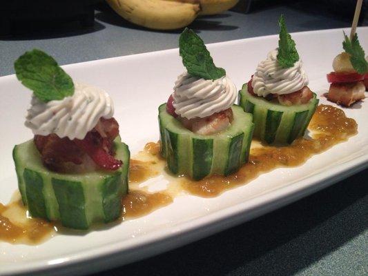 Stuffed Cucumber with a Goat Cheese Mousse