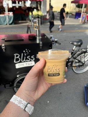 Spiced cold brew coffee on tap at the San Carlos Farmers' Market