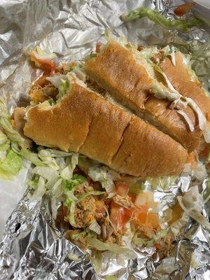 Chicken torta. Chicken was perfectly made