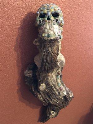 This gorgeous candleholder / sconce titled Dia de los Muertos by Wendy Hartford went home with us.