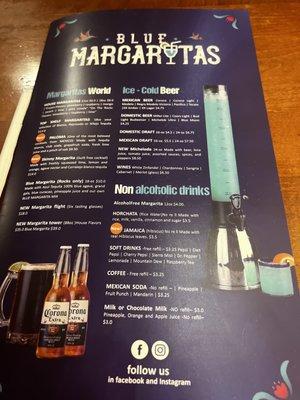 Drink menu